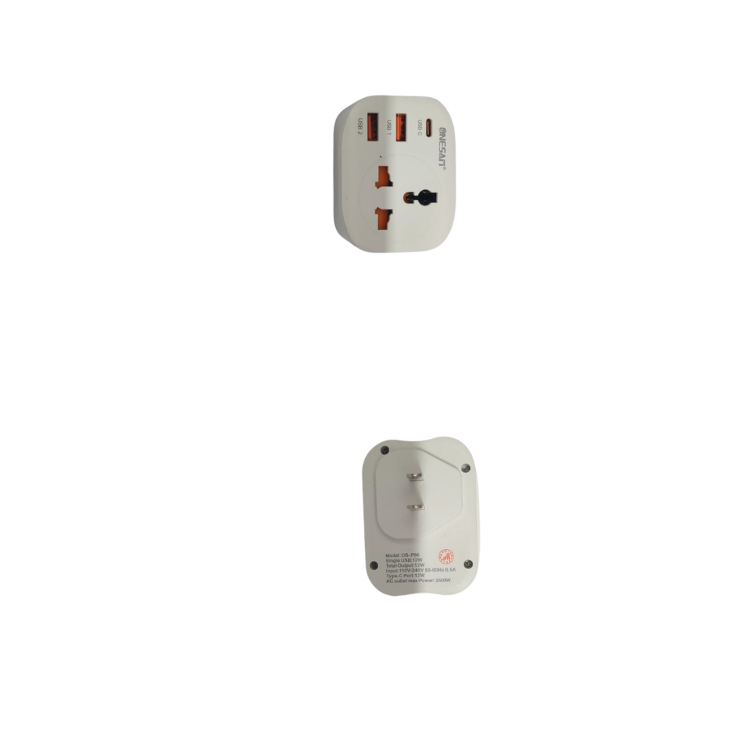 Adaptador Convertidor Americano Usb*2- Tc*1