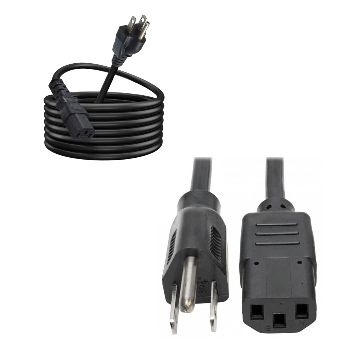 Cable de poder tipo fuente 10 metros IEC C13 a NEMA 5-15P
