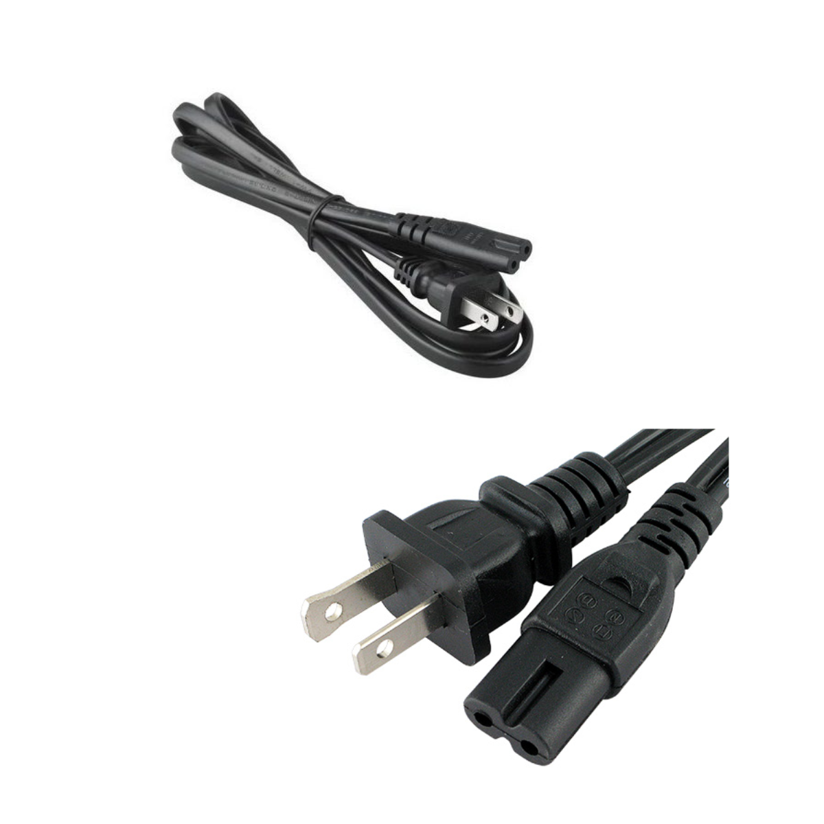 Cable de poder tipo trébol plano 1,5 m (IEC C5 hembra a C14 macho)