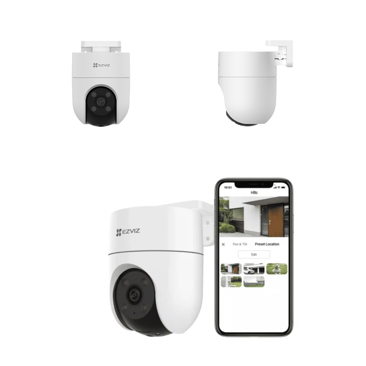 Cámara IP Wi‑Fi Exterior EZVIZ H8C 2K – Pan & Tilt, Visión Nocturna en Color, Audio Bidireccional