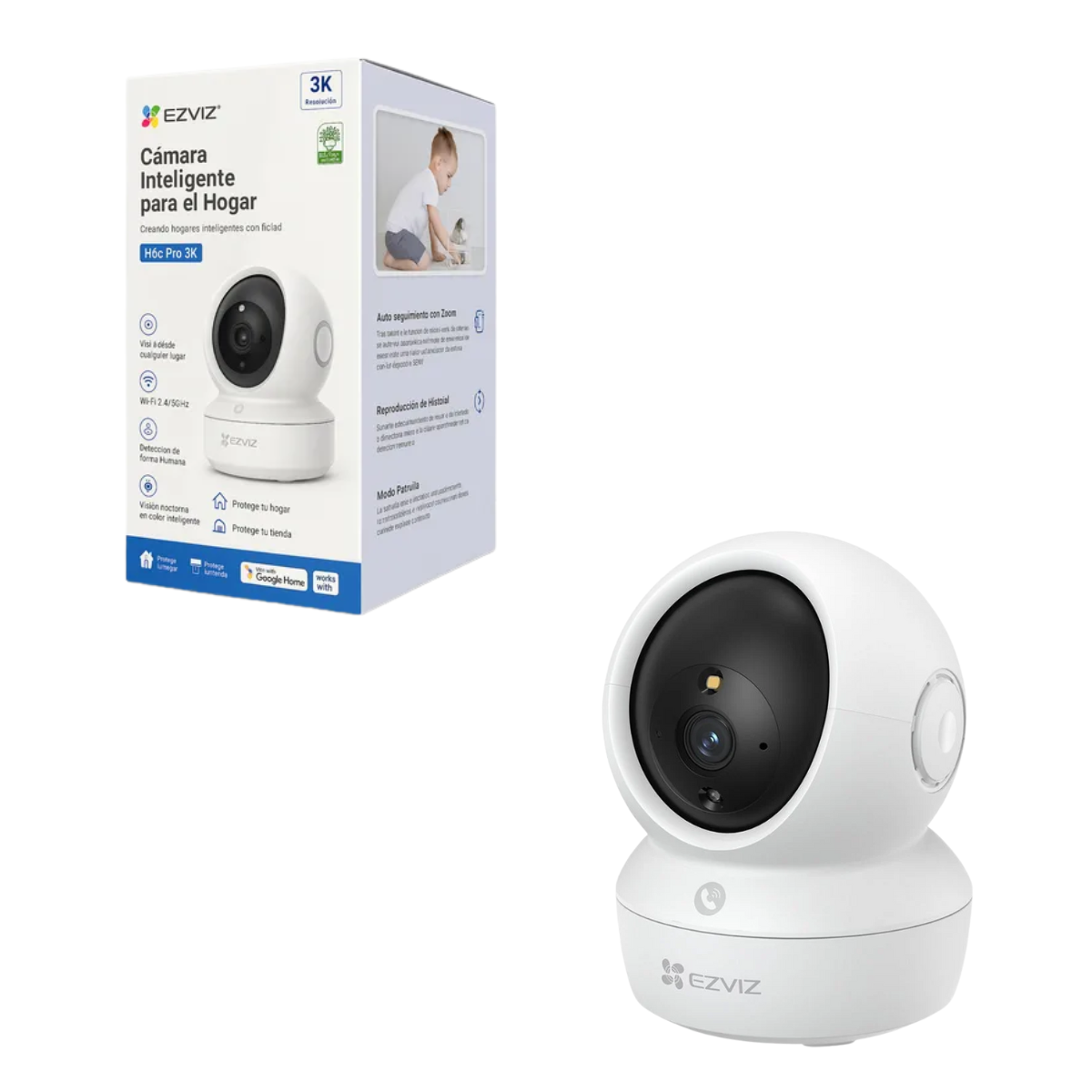 Cámara IP Wi‑Fi Pan & Tilt EZVIZ H6C Pro 3K (2880×1620) – Interior