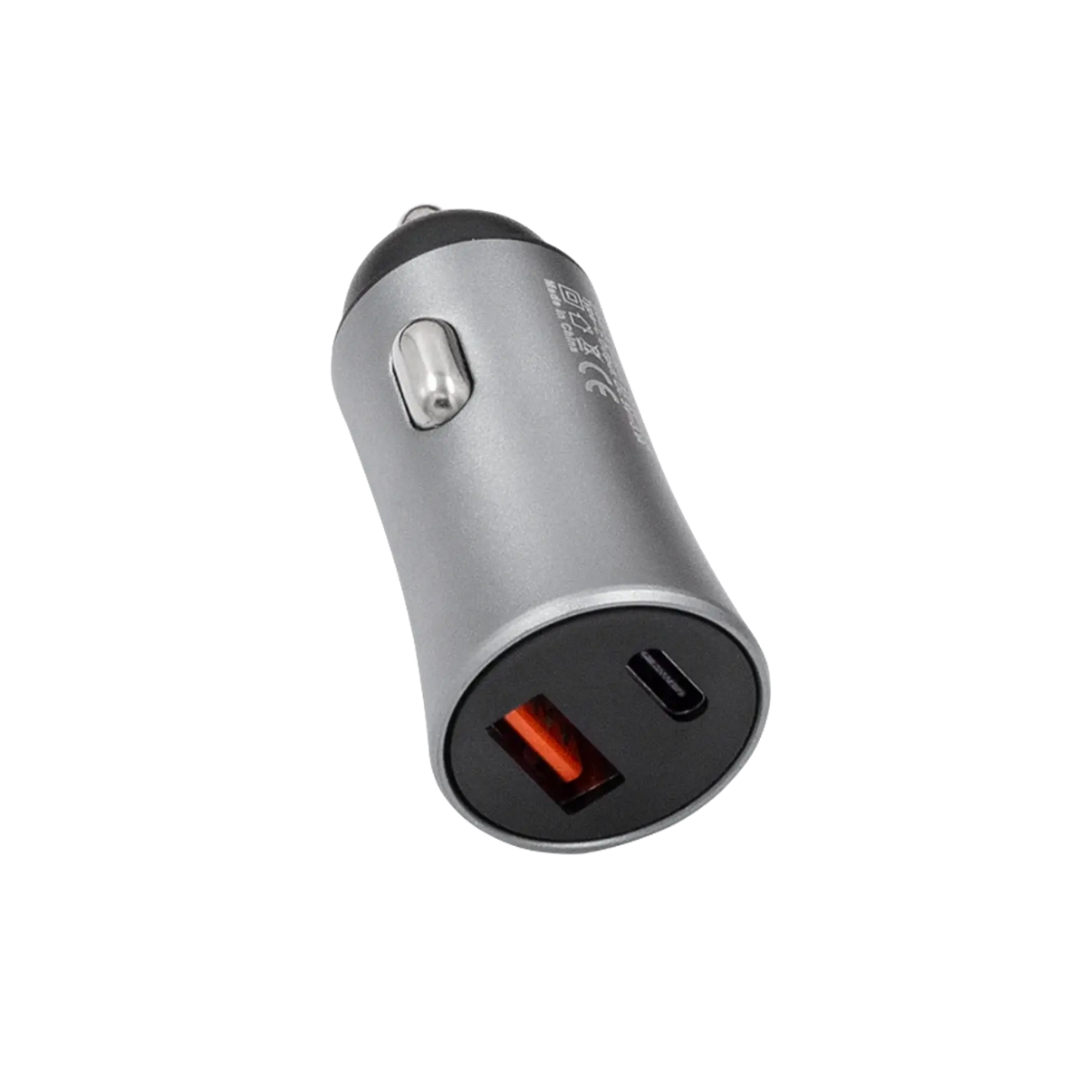 Cargador de carro NH‑CAR/07 con 1 puerto USB-A y 1 puerto USB-C (12–24 V)