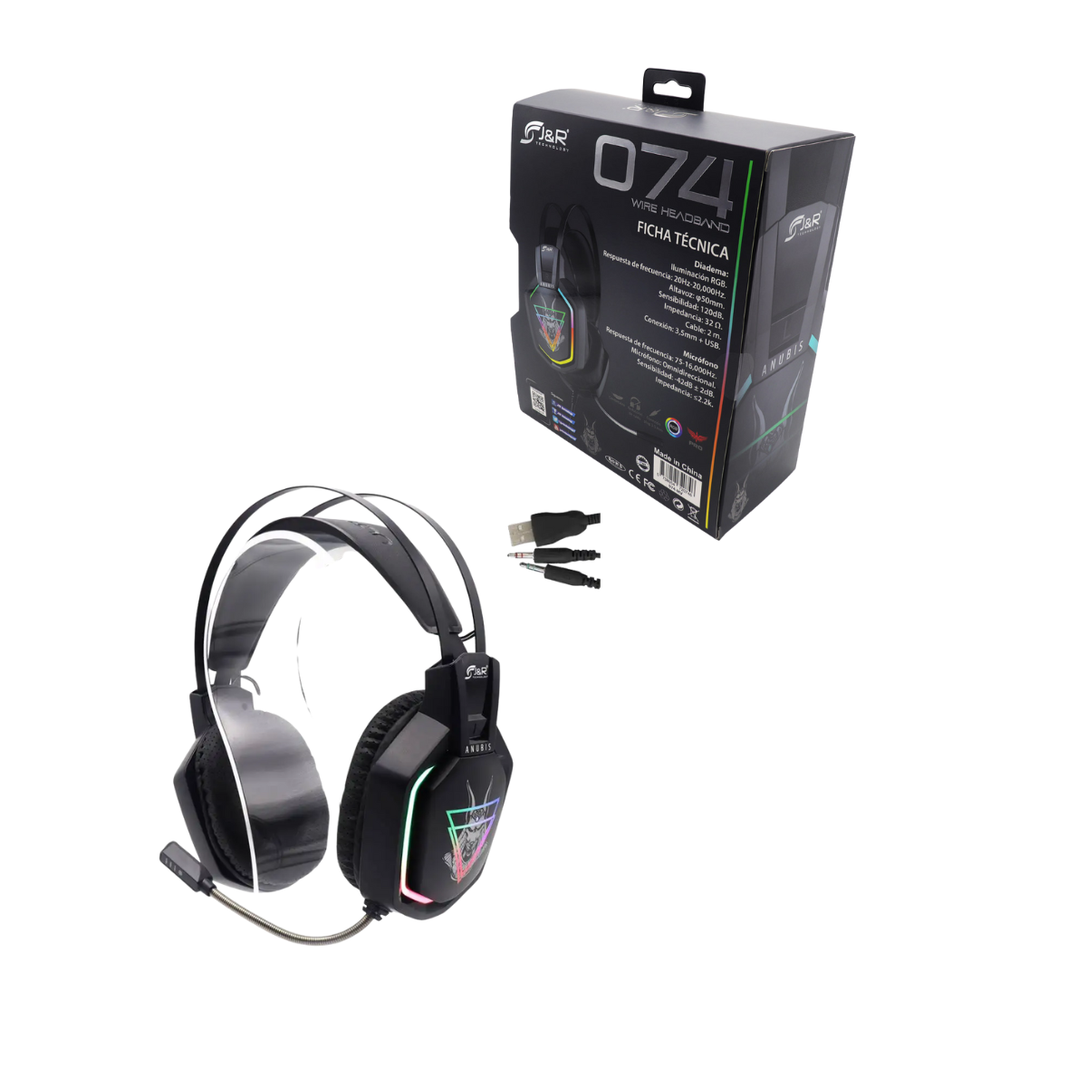 Diadema Gamer JYR Anubis 074 Sonido Envolvente y Micrófono Integrado