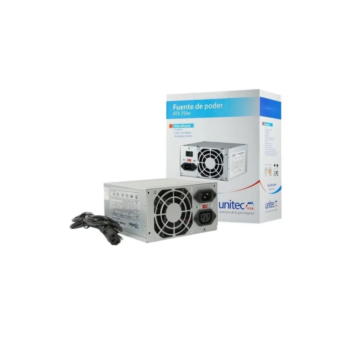 Fuente de Poder Unitec ATX-750 – 24 Pines (Potencia No Real)