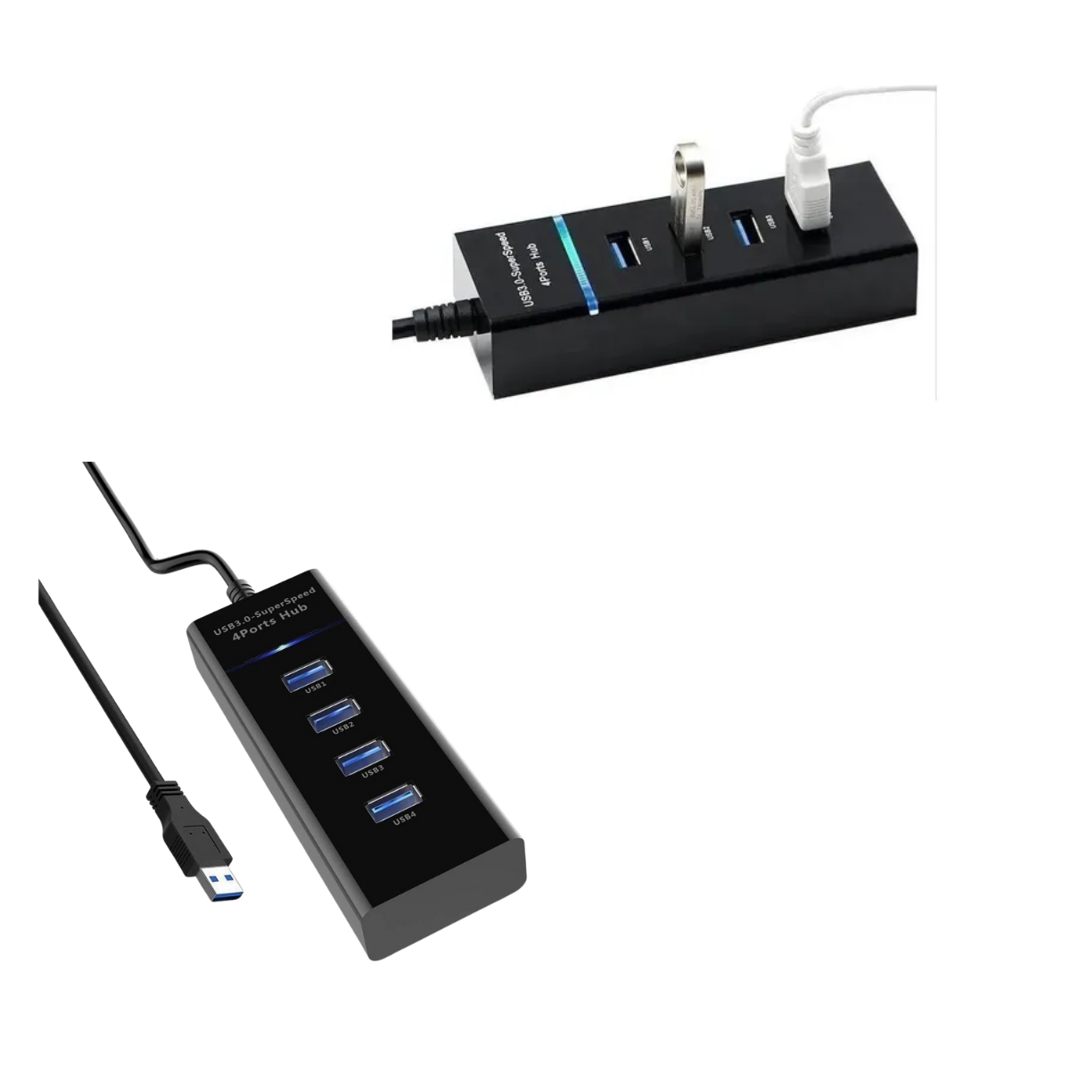 Hub USB 3.0 de 4 Puertos – Alta Velocidad y Diseño Compacto