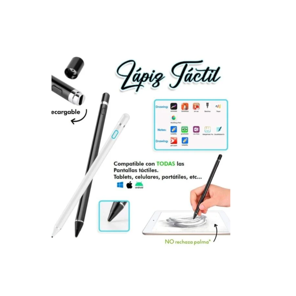 Lápiz Óptico Táctil HX-25 iPens para Celular, Tablet e iPad