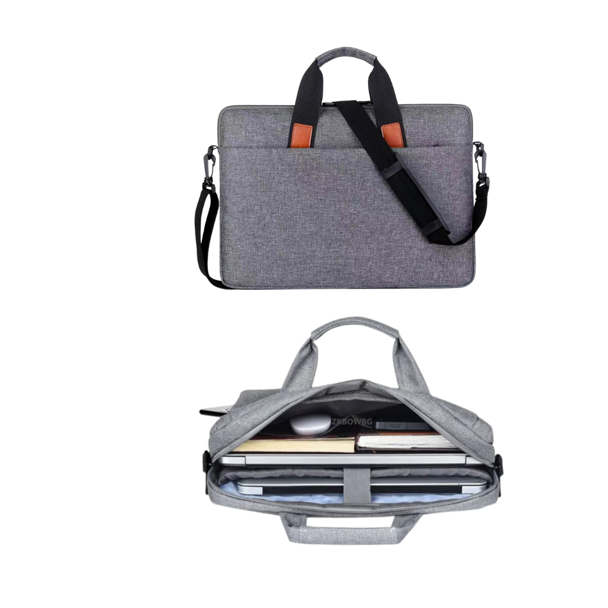 Maletín para Portátil Gris 15,6” – Tela Oxford Impermeable – Sistema Antigolpes