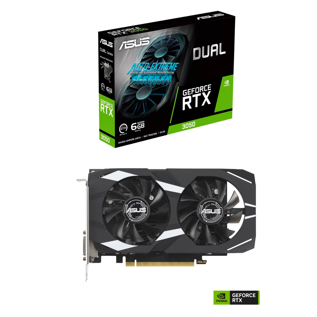 Tarjeta de Video ASUS Dual GeForce RTX 3050 6GB GDDR6
