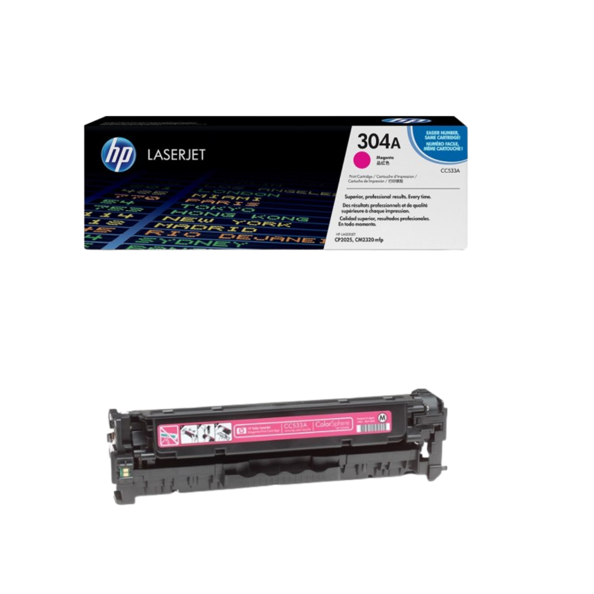 Tóner HP 304A (CC533A) Original Magenta para Impresoras Color LaserJet